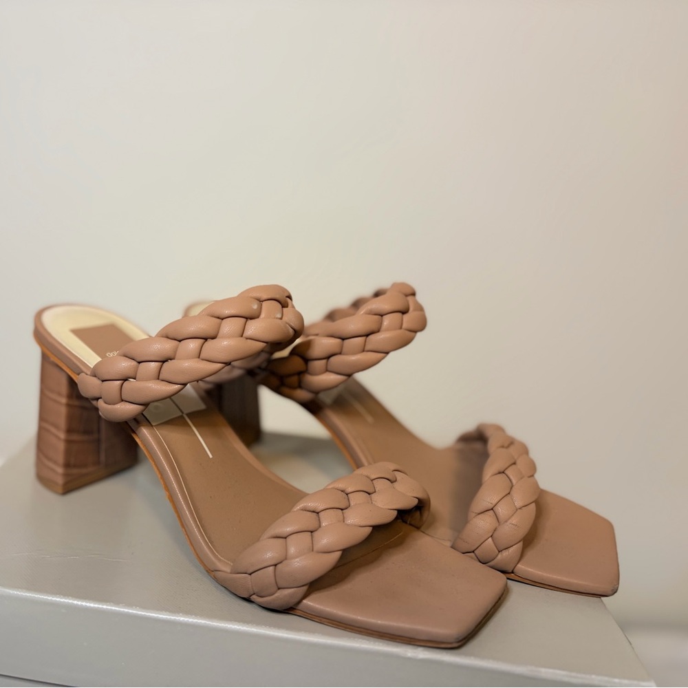 Dolce Vita Braided Tan Block Heel Sandals- like new!